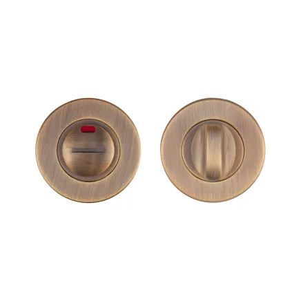 Zoo Hardware Turn and Release with Indicator complete with escutcheon and 5mm spindle - 52mm Rose - Grade 201 - AB