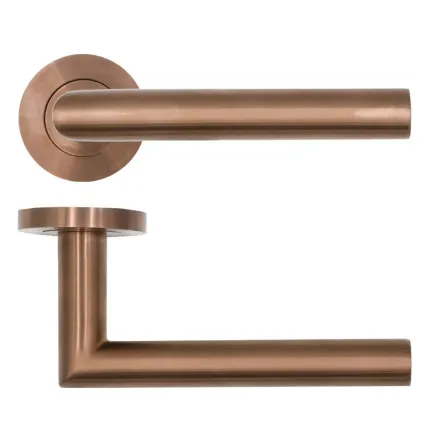 Zoo Hardware Lugano Lever on Round Rose - Bronze