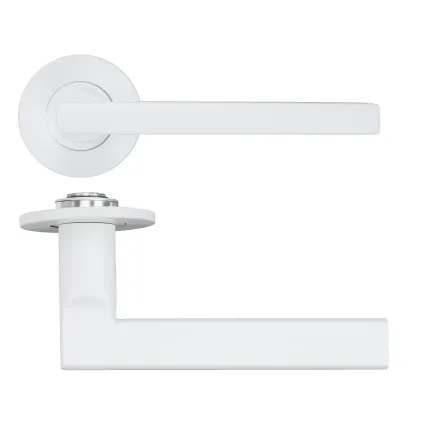 Zoo Hardware Varese Lever on 4mm Round Slim Sprung Rose - White