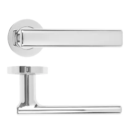 Zoo Hardware Frigo Lever On Round Rose - Polished Chrome
