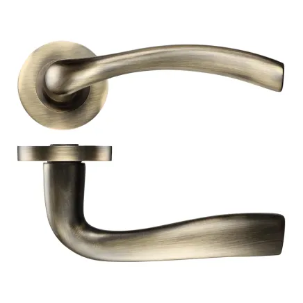 Zoo Hardware Siena lever on round rose - Florentine Bronze