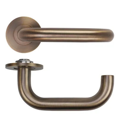 Zoo Hardware Maggiore Lever on 4mm Round Slim Sprung Rose - Antique Brass
