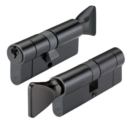 Zoo Hardware 70mm Euro Cylinder and Turn Keyed to Differ - Black