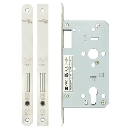 Zoo Hardware Din euro deadlock - backset 60mm - Satin Stainless