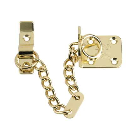 Zoo Hardware Heavy Duty Door Chain - 200mm Chain Length - Polished Brass