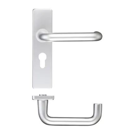 Zoo Hardware Return to Door Lever on Europrofile Backplate (47.5MM) - Satin