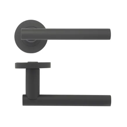 Zoo Hardware Lucca lever on round rose - Oscuro Matt Black