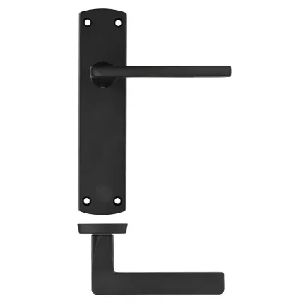 Zoo Hardware Leon lever on latch backplate - Matt Black