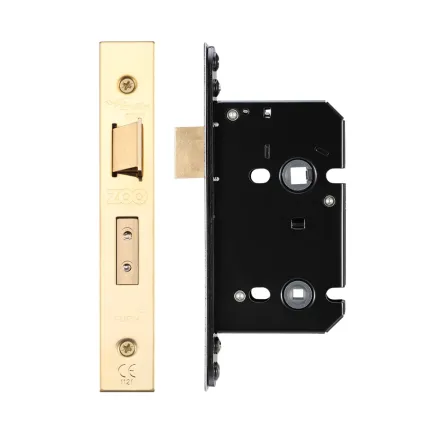 Zoo Hardware Bathroom Lock - 64mm C/W PVD Forend and Strike