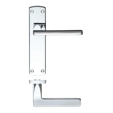 Zoo Hardware Leon lever on latch backplate - Polished Chrome