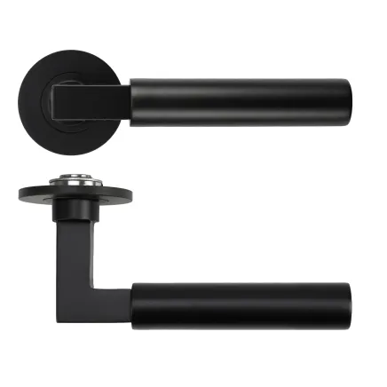 Zoo Hardware Garda Lever on 4mm Round Slim Sprung Rose - PVD Black