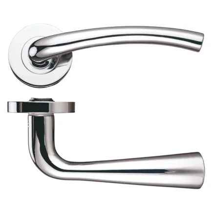 Zoo Hardware Assisi lever on round rose - Polished Nickel