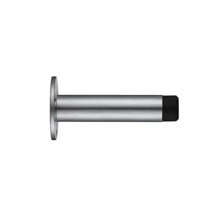 Zoo Hardware Door Stop - Cylinder with Rose 70mm - Face Fix - Satin Chrome