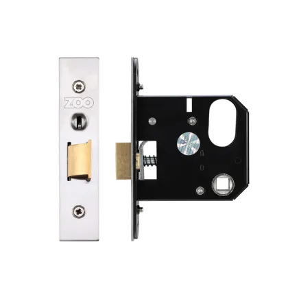 Zoo Hardware Replacement Nightlatch - 76mm c/w PVD Forend and Strike - Satin Stainless
