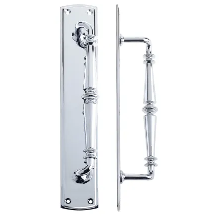 Zoo Hardware Pull Handle on Backplate - Polished Chrome