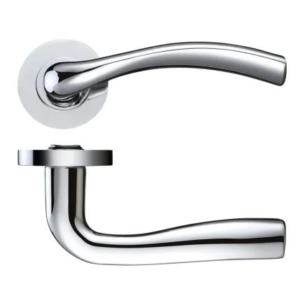 Zoo Hardware Siena lever on round rose - Polished Chrome