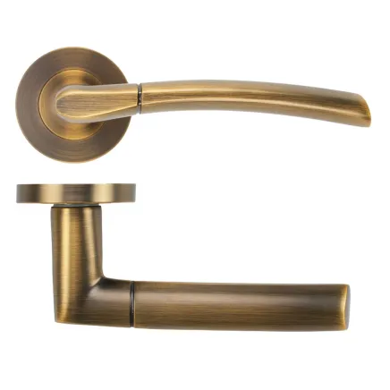 Zoo Hardware Andorra lever on rose - Antique Brass