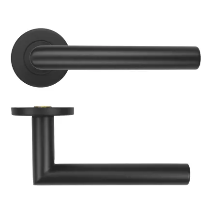 Zoo Hardware 19mm Mitred Lever on Round Rose 53mm x 6mm Push-on Rose - BS EN 1906 Grade 3 - Grade 201 - PCB