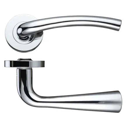 Zoo Hardware Assisi lever on round rose - Polished Chrome