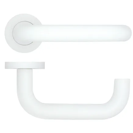 Zoo Hardware Maggiore Lever on Round Rose - White