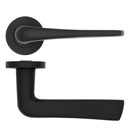 Zoo Hardware Como Lever on Round Rose - Black