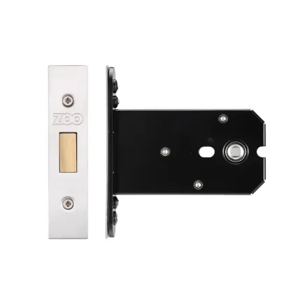 Zoo Hardware Flat Dead lock - 102mm C/W PVD Forend and Strike - Satin Stainless