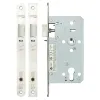 Zoo Hardware Din night latch - 72mm c/c - backset 60mm - radius - Satin Stainless