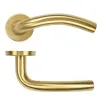Zoo Hardware 19mm Arched Lever on Round Rose 52mm x 8mm Push-on Rose - BS EN 1906 Grade 3 - Grade 201 - PVD Satin Brass