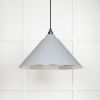 Hammered Nickel Hockley Pendant in Birch