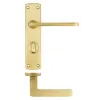 Zoo Hardware Leon lever on bathroom backplate - Satin Brass