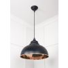 Smooth Copper Harborne Pendant in Elan Black
