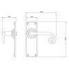 Curl Lever Handle on Backplate (Latch/Passage) - Flat Black