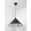 Hammered Nickel Hockley Pendant in Elan Black