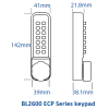 Borg BL2621 MG Pro ECP - Easicode Pro, Marine Grade Hex Knob - Back To Back Keypads, 60mm Tubular Latch, MG Pro (Black) Finish