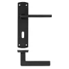 Zoo Hardware Leon lever on lock backplate - Matt Black