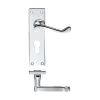 Zoo Hardware Project Victorian scroll lever on euro backplate -150mm x 40mm - Polished Chrome