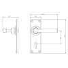 Pastow Lever Handle on Backplate (Lock/Keyhole) - Forged Steel