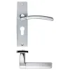 Zoo Hardware Amalfi lever on euro backplate - Satin Chrome / Polished Chrome