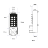 Borg BL1706 SC ECP - Mini Easicode Pro Vertical Cabinet Lock With Key Override - Knurled Knob, Inside Cam Turn Mechanism, Satin Chrome Finish
