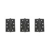 Atlantic Ball Bearing Hinges Grade 11 Fire Rated 4" x 3" x 2.5mm - Matt Black (Set of 3)