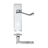 Zoo Hardware Project Victorian scroll lever on lock backplate - 150mm x 40mm - Polished Chrome