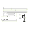 diagram of ZDC003C-SE CONCEALED OVERHEAD DOOR CLOSER, FIXED POWER SIZE 3, MATCHING FINISH TRACK AND CONNECTING ARM, SILVER FINISH
