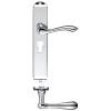 Zoo Hardware Arundel Lever Euro Lock (47.5mm c/c) Furniture - Long Plate 245 x 42mm - Polished Chrome