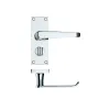 Zoo Hardware Project Victorian flat lever on privacy backplate - 114 x 40mm - Polished Chrome