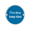 Zoo Hardware Fire Door Keep Clear - 76mm dia - Stainless Steel