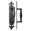 Zoo Hardware Pull Handle on Fleur De Lys Backplate - 10" - Black