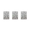 Atlantic Ball Bearing Hinges Grade 11 Fire Rated 4" x 3" x 2.5mm - Satin Chrome (Set of 3)