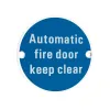 Zoo Hardware Automatic Fire Door Keep Clear - 76mm dia - White