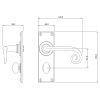 Curl Lever Handle on Backplate (Bathroom - Right Hand) - Flat Black