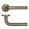 Zoo Hardware 19mm Radius Lever on Round Rose 52mm x 8mm Push-on Rose - BS EN 1906 Grade 3 - Grade 201 - Antique Brass